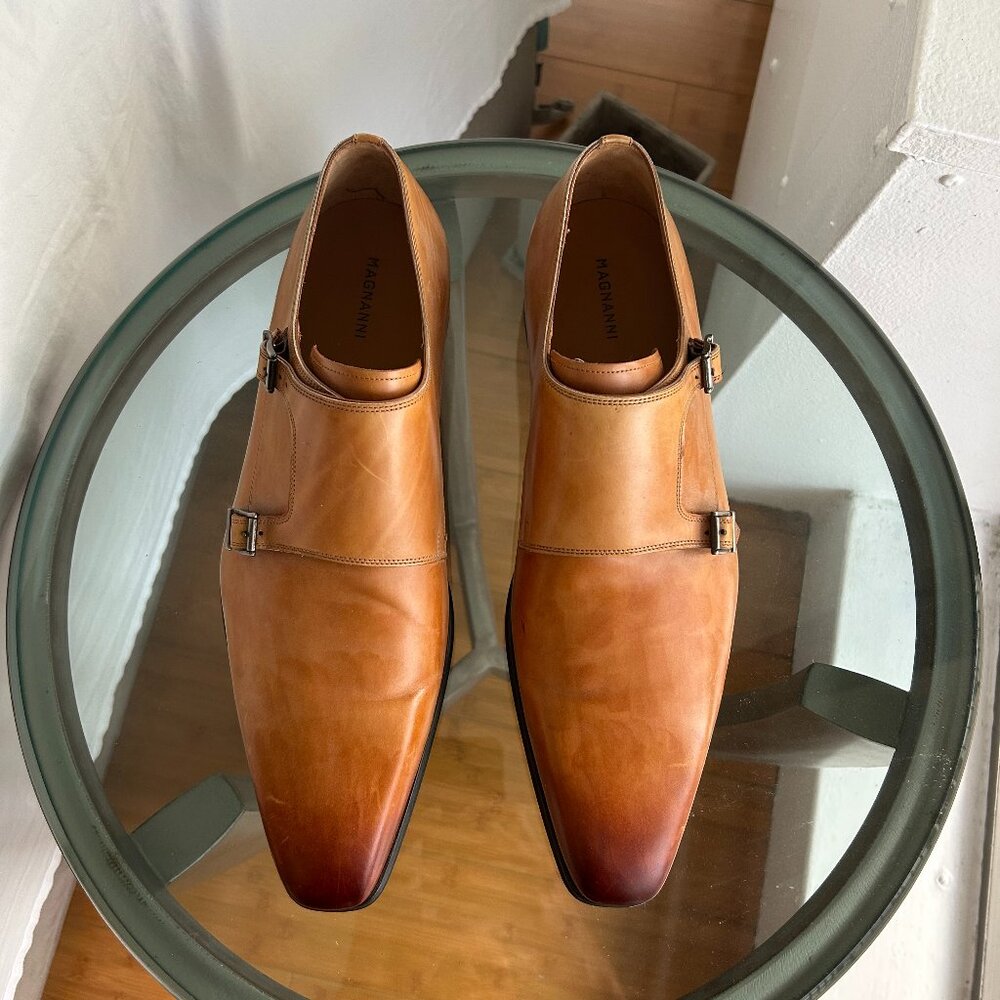 MAGNANNI Mens Double Monk Dress Shoes
